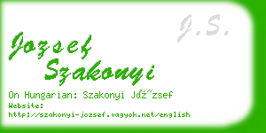 jozsef szakonyi business card